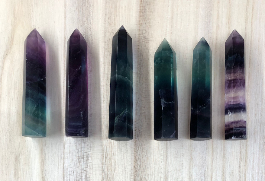 Punta generador fluorita Arco Iris